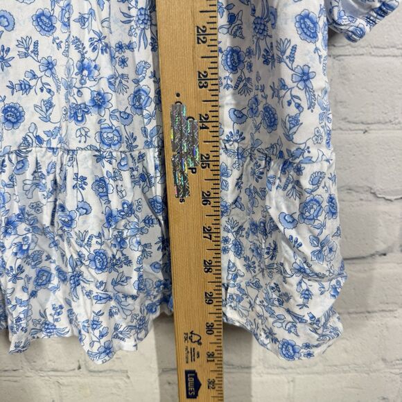 Floral Baby Doll Blouse Women Plus 4X Flowy Balloon Sleeve Cottage Prairie Top - Picture 9 of 10